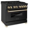 Autograph Edition 36" 4.6 cu. ft. Dual Fuel Range with Gas Stove and Electric Oven with Gold Accents view 4