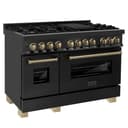 AutographEdition 48" 6.0 cu. ft. Dual Fuel Range with Gas Stove and Electric Oven in Black Stainless Steel with Champagne Bronze Accents view 1