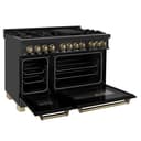 AutographEdition 48" 6.0 cu. ft. Dual Fuel Range with Gas Stove and Electric Oven in Black Stainless Steel with Champagne Bronze Accents view 10