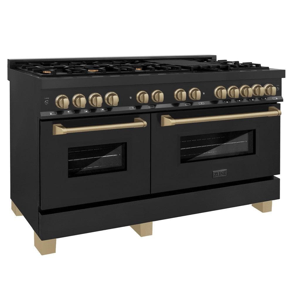Autograph Edition 60" 7.4 cu. ft. Dual Fuel Range with Gas Stove and Electric Oven with Champagne Bronze Accents