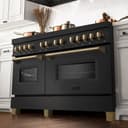 Autograph Edition 60" 7.4 cu. ft. Dual Fuel Range with Gas Stove and Electric Oven with Champagne Bronze Accents view 2