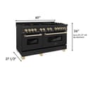 Autograph Edition 60" 7.4 cu. ft. Dual Fuel Range with Gas Stove and Electric Oven with Gold Accents view 9