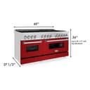 60" 7.4 cu. ft. Dual Fuel Range with Gas Stove and Electric Oven with color options (RA60) view 9