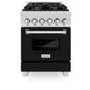 24" 2.8 cu. ft. Dual Fuel Range with Gas Stove and Electric Oven and Black Matte Door view 20