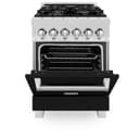 24" 2.8 cu. ft. Dual Fuel Range with Gas Stove and Electric Oven and Black Matte Door view 19