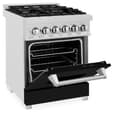 24" 2.8 cu. ft. Dual Fuel Range with Gas Stove and Electric Oven and Black Matte Door view 16