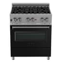30" 4.0 cu. ft. Dual Fuel Range with Gas Stove and Electric Oven and Black Matte Door view 16