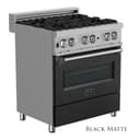 30" 4.0 cu. ft. Dual Fuel Range with Gas Stove and Electric Oven and Black Matte Door view 15