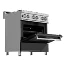 30" 4.0 cu. ft. Dual Fuel Range with Gas Stove and Electric Oven and Black Matte Door view 13