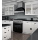 30" 4.0 cu. ft. Dual Fuel Range with Gas Stove and Electric Oven and Black Matte Door view 3