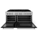 60" 7.4 cu. ft. Dual Fuel Range with Gas Stove and Electric Oven and Black Matte Doors view 5