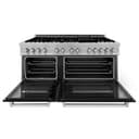 60" 7.4 cu. ft. Dual Fuel Range with Gas Stove and Electric Oven and Black Matte Doors view 6