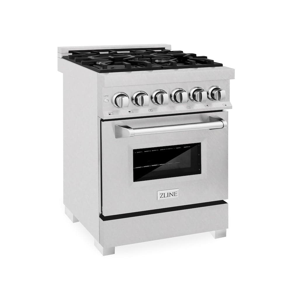 24 In. 2.8 Cu. Ft. Legacy Dual Fuel Range With 4 Burner Gas Cooktop And Electric Convection Oven In Satin Stainless Steel