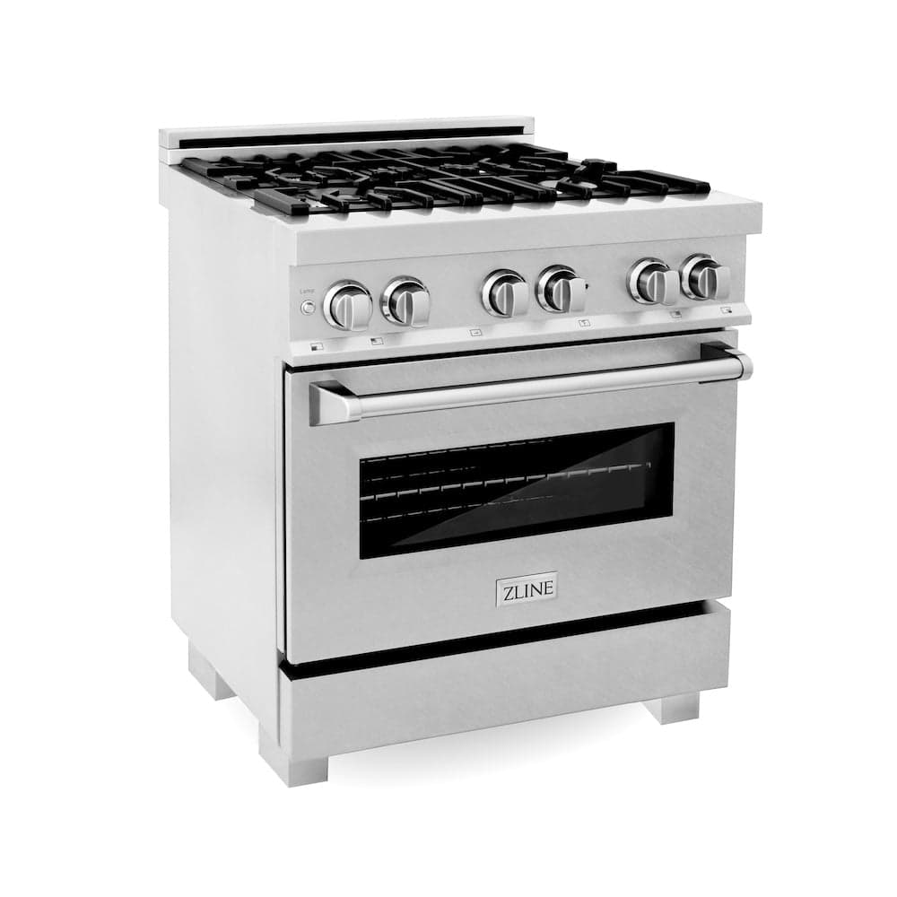 30" 4.0 cu. ft. Dual Fuel Range with Gas Stove and Electric Oven in DuraSnow® Stainless Steel (RAS-30) -DuraSnow Stainless Steel®