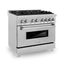 36" 4.6 cu. ft. Dual Fuel Range with Gas Stove and Electric Oven in DuraSnow® (RAS-36) view 1