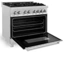 36" 4.6 cu. ft. Dual Fuel Range with Gas Stove and Electric Oven in DuraSnow® (RAS-36) view 6