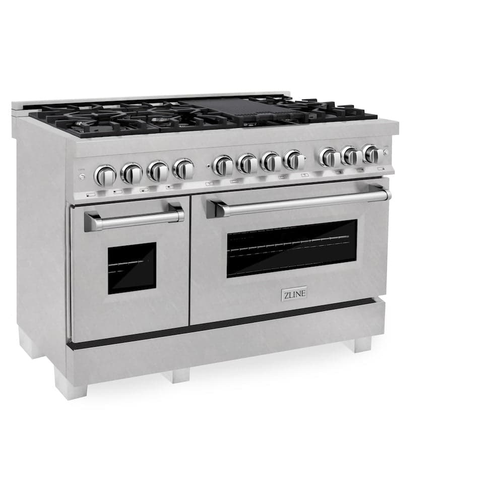 48" 6.0 cu. ft. Dual Fuel Range with Gas Stove and Electric Oven in DuraSnow® Stainless Steel (RAS-48) -DuraSnow Stainless Steel®
