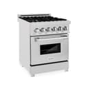 24" 2.8 cu. ft. Dual Fuel Range with Gas Stove and Electric Oven in DuraSnow® (RAS-24) - DuraSnow® With Brass Burners view 1