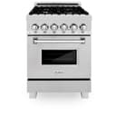 24" 2.8 cu. ft. Dual Fuel Range with Gas Stove and Electric Oven in DuraSnow® (RAS-24) - DuraSnow® With Brass Burners view 24