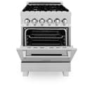 24" 2.8 cu. ft. Dual Fuel Range with Gas Stove and Electric Oven in DuraSnow® (RAS-24) - DuraSnow® With Brass Burners view 23