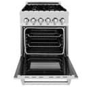 24" 2.8 cu. ft. Dual Fuel Range with Gas Stove and Electric Oven in DuraSnow® (RAS-24) - DuraSnow® With Brass Burners view 22