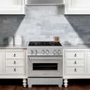 30" 4.0 cu. ft. Dual Fuel Range with Gas Stove and Electric Oven in DuraSnow® (RAS-30) -DuraSnow® with Brass Burners view 6