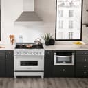36" 4.6 cu. ft. Dual Fuel Range with Gas Stove and Electric Oven and Brass Burners view 13