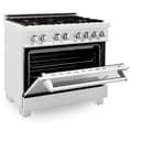 36" 4.6 cu. ft. Dual Fuel Range with Gas Stove and Electric Oven and Brass Burners view 20