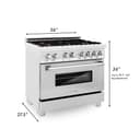 36" 4.6 cu. ft. Dual Fuel Range with Gas Stove and Electric Oven and Brass Burners view 24