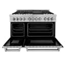 48" 6.0 cu. ft. Dual Fuel Range with Gas Stove and Electric Oven in DuraSnow® (RAS-48) -DuraSnow® with Brass Burners view 24