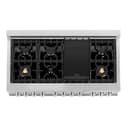 48" 6.0 cu. ft. Dual Fuel Range with Gas Stove and Electric Oven in DuraSnow® (RAS-48) -DuraSnow® with Brass Burners view 8