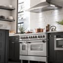 48" 6.0 cu. ft. Dual Fuel Range with Gas Stove and Electric Oven in DuraSnow® (RAS-48) -DuraSnow® with Brass Burners view 5