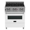 30" 4.0 cu. ft. Dual Fuel Range with Gas Stove and Electric Oven in DuraSnow® Stainless Steel (RAS-30) view 3