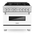 36" 4.6 cu. ft. Dual Fuel Range with Gas Stove and Electric Oven in DuraSnow® Stainless Steel (RAS-36) Matte view 3