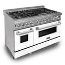48" 6.0 cu. ft. Dual Fuel Range with Gas Stove and Electric Oven and White Matte Door view 1