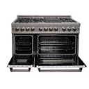 48" 6.0 cu. ft. Dual Fuel Range with Gas Stove and Electric Oven and White Matte Door view 4