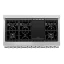 48" 6.0 cu. ft. Dual Fuel Range with Gas Stove and Electric Oven and White Matte Door view 6