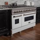 48" 6.0 cu. ft. Dual Fuel Range with Gas Stove and Electric Oven and White Matte Door view 7