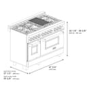 48" 6.0 cu. ft. Dual Fuel Range with Gas Stove and Electric Oven and White Matte Door view 8