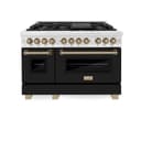 AutographEdition 48 in. 6.0 cu. ft. Dual Fuel Range with Gas Stove and Electric Oven in Fingerprint Resistant Stainless Steel with Black Matte Door and Champagne Bronze Accents view 20
