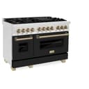 AutographEdition 48 in. 6.0 cu. ft. Dual Fuel Range with Gas Stove and Electric Oven in Fingerprint Resistant Stainless Steel with Black Matte Door and Champagne Bronze Accents view 18