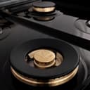 AutographEdition 48 in. 6.0 cu. ft. Dual Fuel Range with Gas Stove and Electric Oven in Fingerprint Resistant Stainless Steel with Black Matte Door and Champagne Bronze Accents view 9