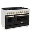 AutographEdition 48 in. 6.0 cu. ft. Dual Fuel Range with Gas Stove and Electric Oven in Fingerprint Resistant Stainless Steel with Black Matte Door and Polished Gold Accents view 16