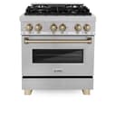 AutographEdition 30" 4.0 cu. ft. Dual Fuel Range with Gas Stove and Electric Oven in Fingerprint Resistant Stainless Steel with Champagne Bronze Accents view 3