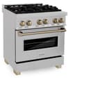 AutographEdition 30" 4.0 cu. ft. Dual Fuel Range with Gas Stove and Electric Oven in Fingerprint Resistant Stainless Steel with Champagne Bronze Accents view 4