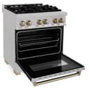 AutographEdition 30" 4.0 cu. ft. Dual Fuel Range with Gas Stove and Electric Oven in Fingerprint Resistant Stainless Steel with Champagne Bronze Accents view 5