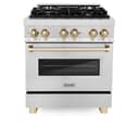 AutographEdition 30" 4.0 cu. ft. Dual Fuel Range with Gas Stove and Electric Oven in Fingerprint Resistant Stainless Steel with Polished Gold Accents view 17