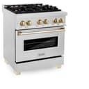 AutographEdition 30" 4.0 cu. ft. Dual Fuel Range with Gas Stove and Electric Oven in Fingerprint Resistant Stainless Steel with Polished Gold Accents view 16