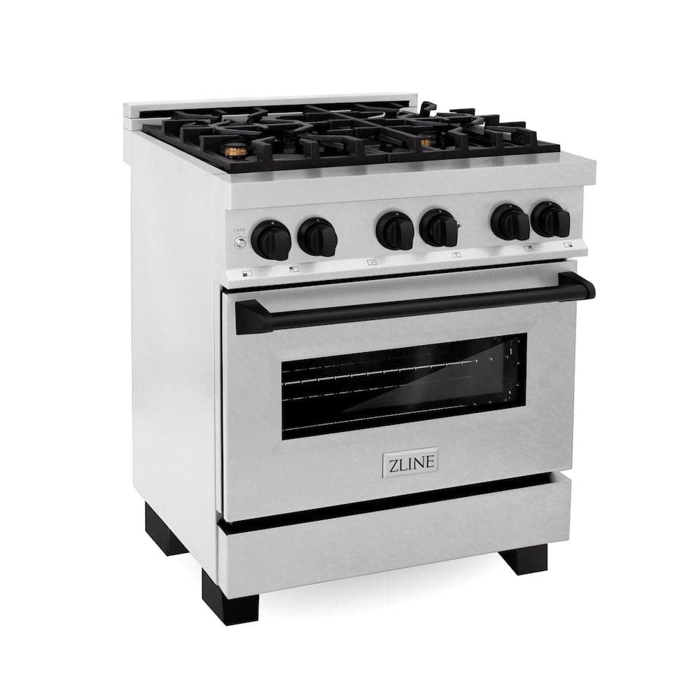 Autograph Edition 30" 4.0 cu. ft. Dual Fuel Range with Gas Stove and Electric Oven with Matte Black Accents
