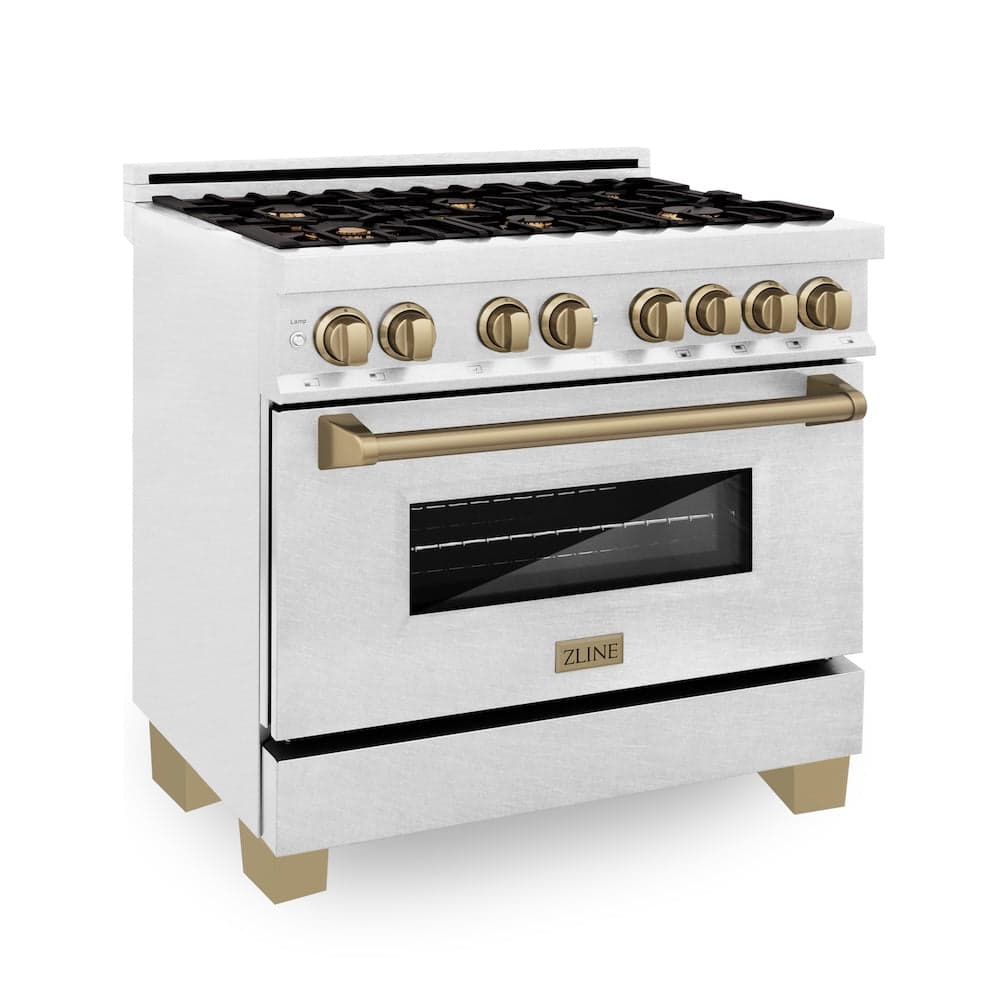 Autograph Edition 36" 4.6 cu. ft. Dual Fuel Range with Gas Stove and Electric Oven with Champagne Bronze Accents
